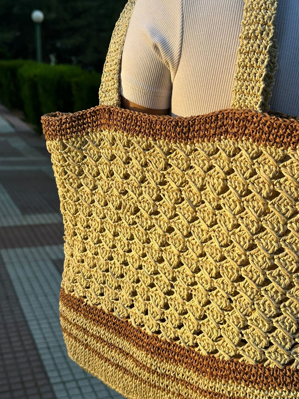 Petek Örgü Hasır Çanta