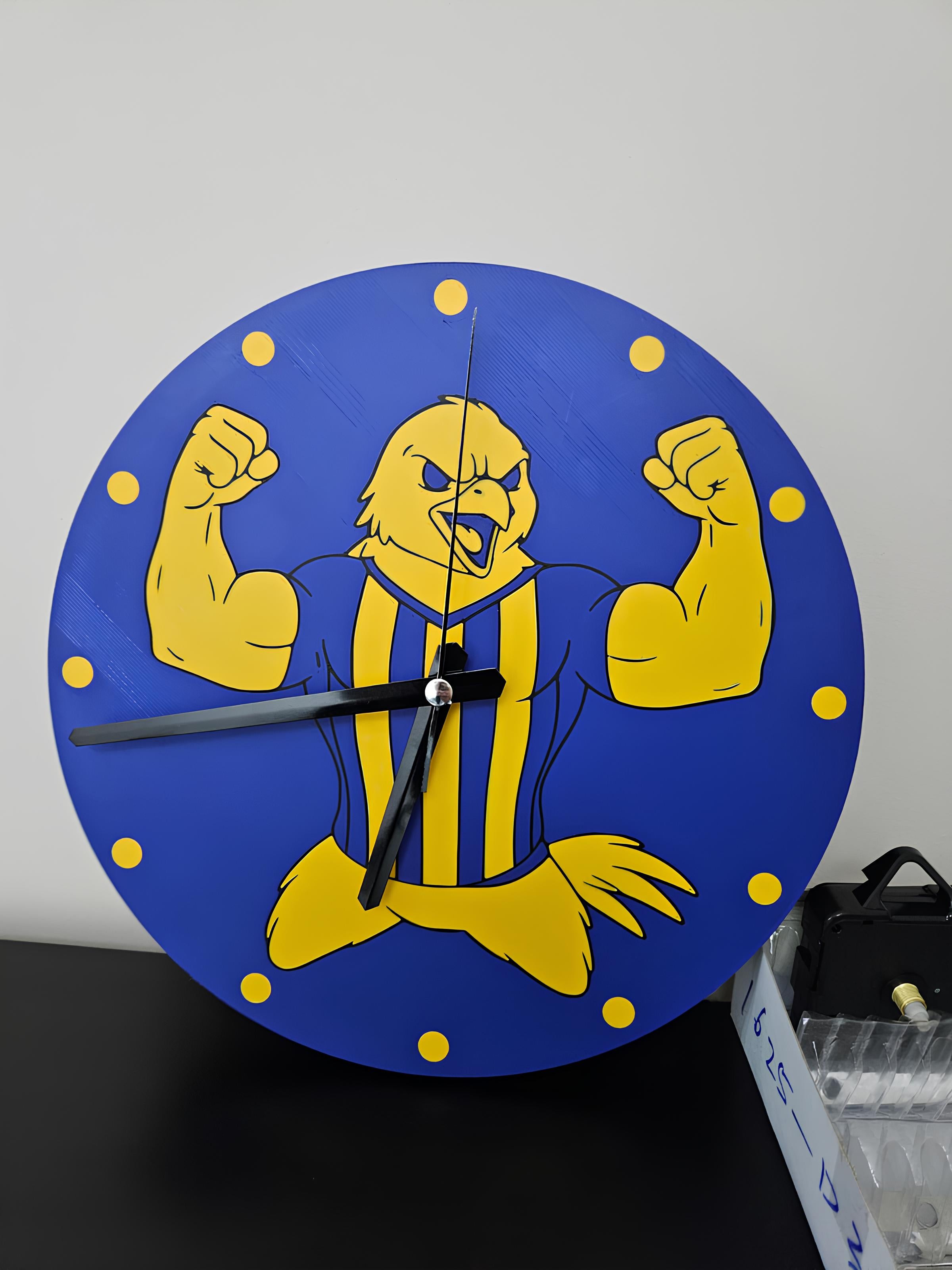 Sarı Lacivert Raksı Duvar Saati | Kanarya Ruhu Tasarımı